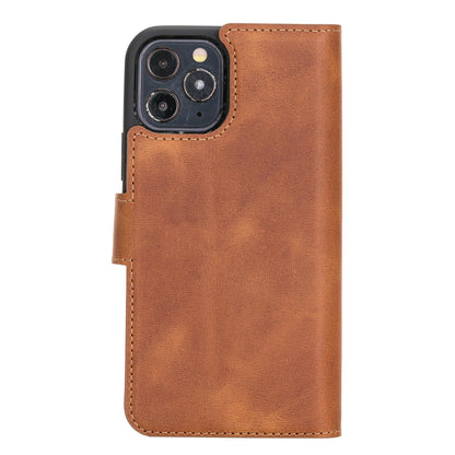 Magic iPhone 12 Series Detachable Genuine Leather Wallet Case - MW