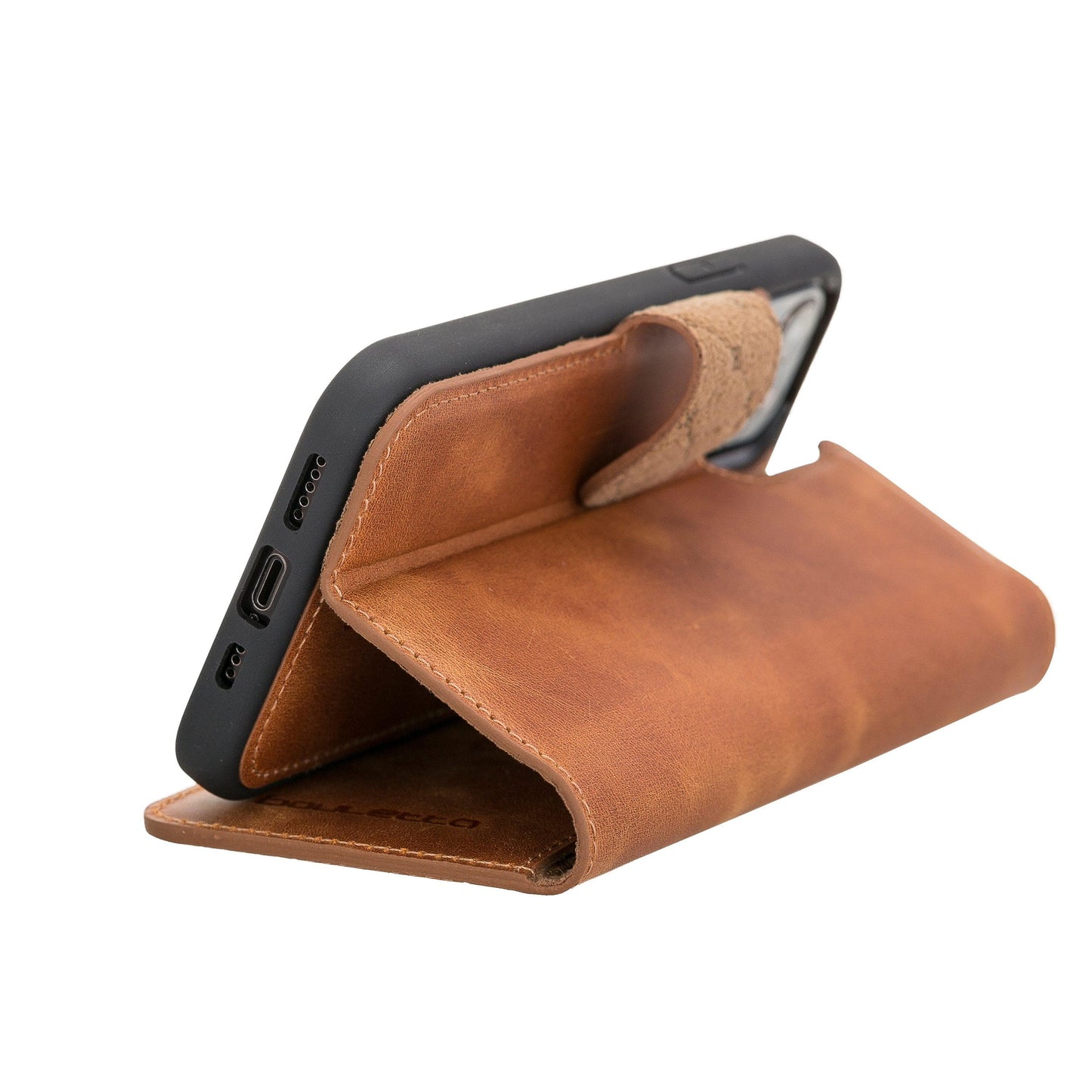 Magic iPhone 12 Series Detachable Genuine Leather Wallet Case - MW