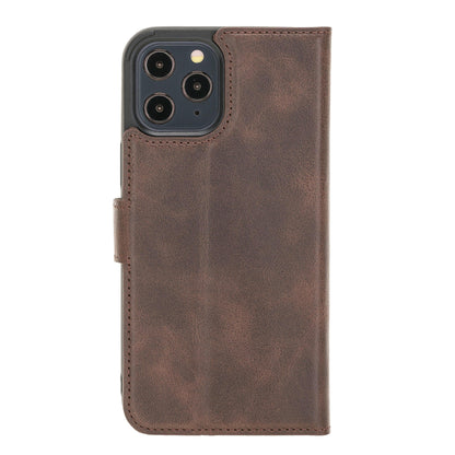 Magic iPhone 12 Series Detachable Genuine Leather Wallet Case - MW