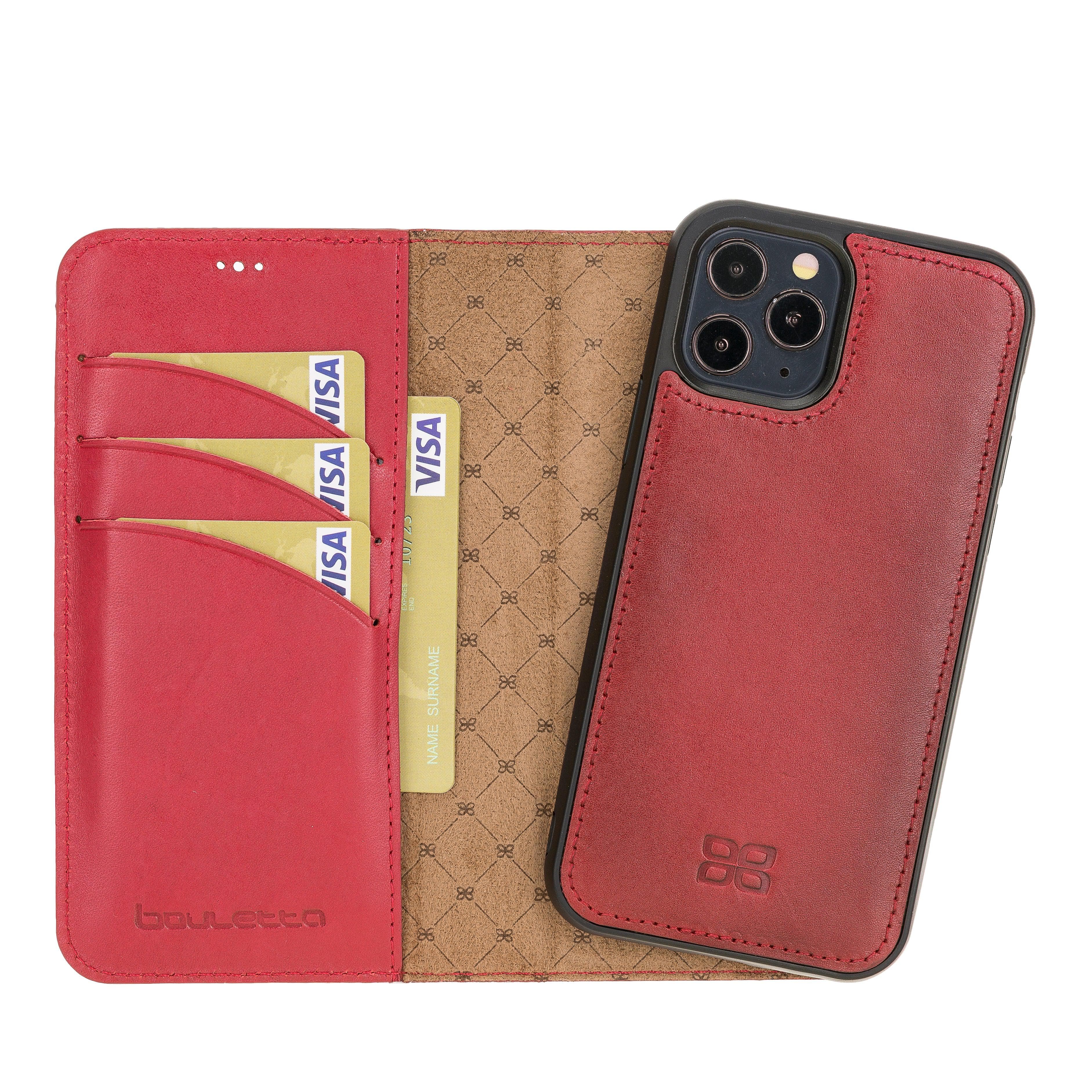 Magic iPhone 12 Series Detachable Genuine Leather Wallet Case - MW