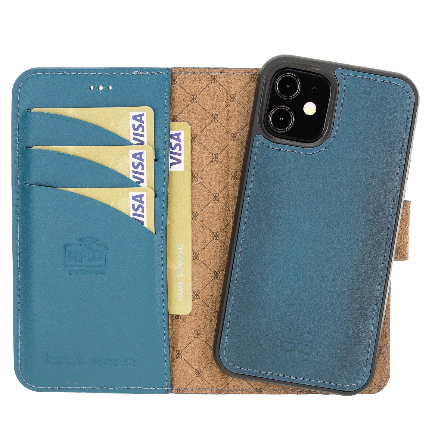 Magic iPhone 12 Series Detachable Genuine Leather Wallet Case - MW