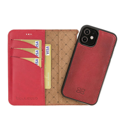 Magic iPhone 12 Series Detachable Genuine Leather Wallet Case - MW