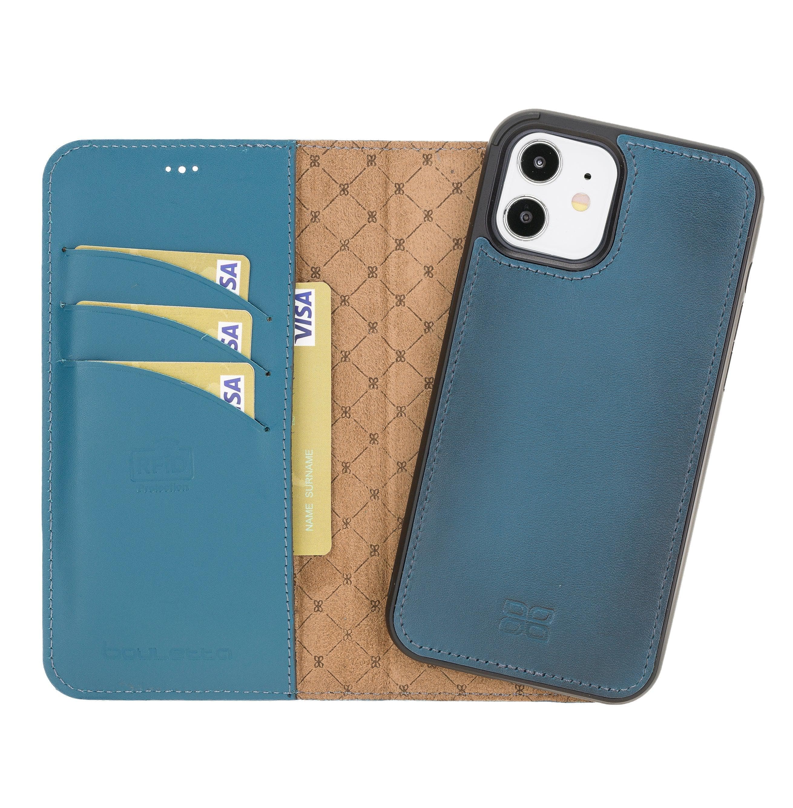 Magic iPhone 12 Series Detachable Genuine Leather Wallet Case - MW