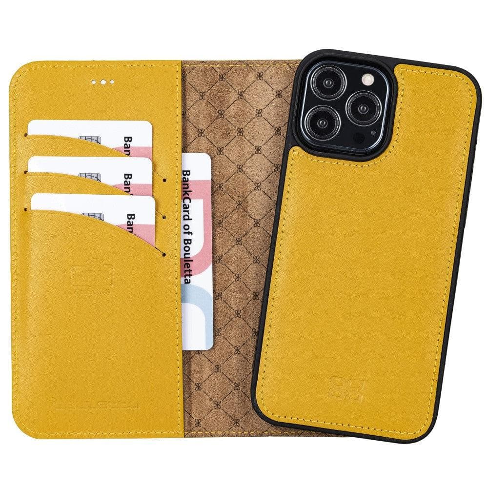 Magic iPhone 13 Series Detachable Colorful Genuine Leather Wallet Case - MW