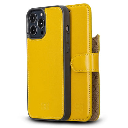 Magic iPhone 13 Series Detachable Colorful Genuine Leather Wallet Case - MW