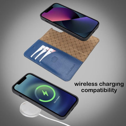 Magic iPhone 13 Series Detachable Colorful Genuine Leather Wallet Case