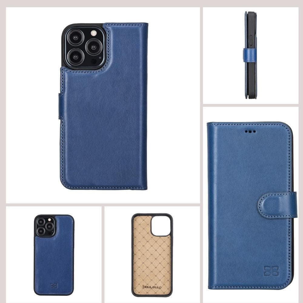 Magic iPhone 13 Series Detachable Colorful Genuine Leather Wallet Case - MW