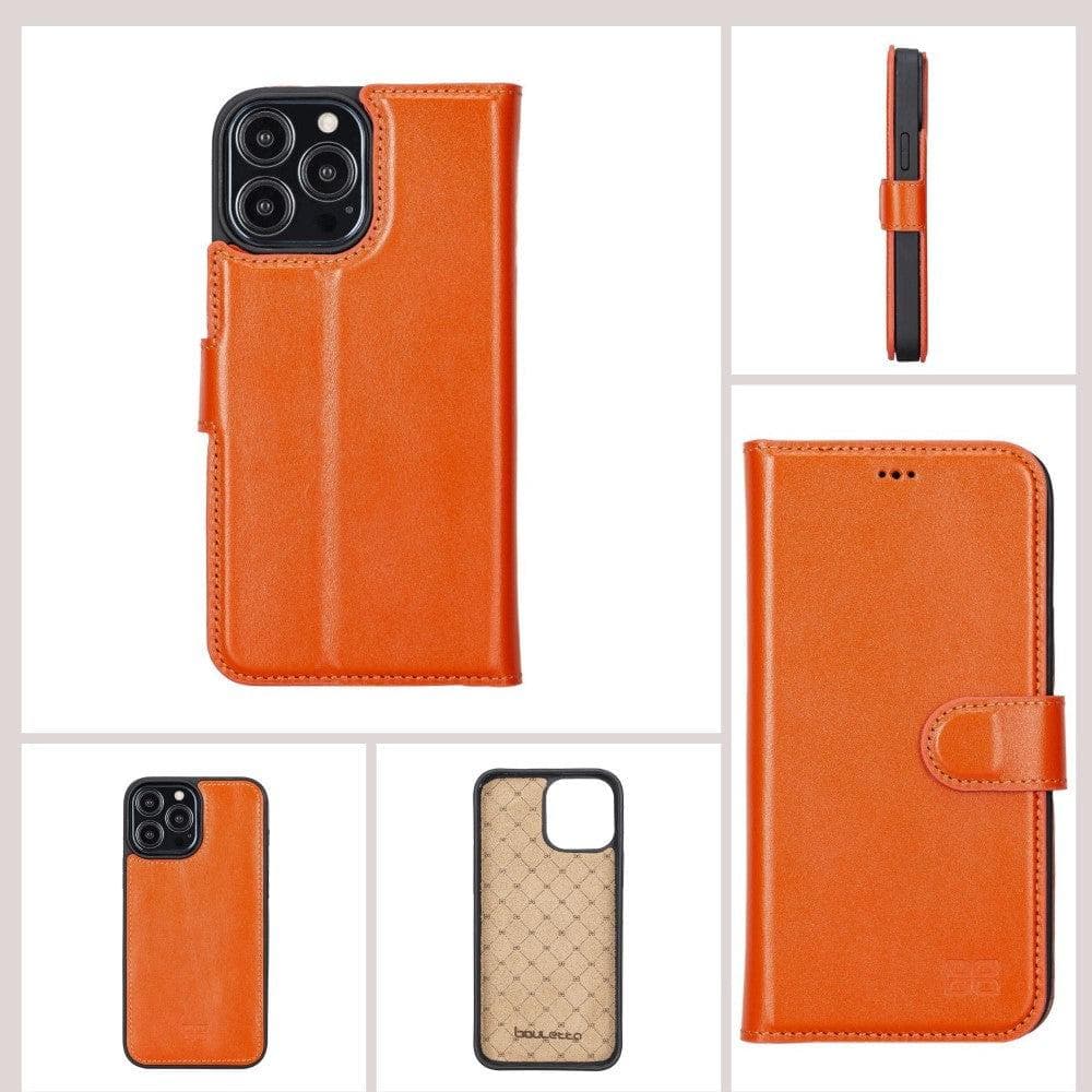 Magic iPhone 13 Series Detachable Colorful Genuine Leather Wallet Case