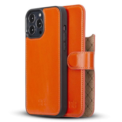 Magic iPhone 13 Series Detachable Colorful Genuine Leather Wallet Case - MW