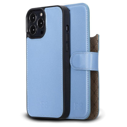 Magic iPhone 13 Series Detachable Colorful Genuine Leather Wallet Case - MW