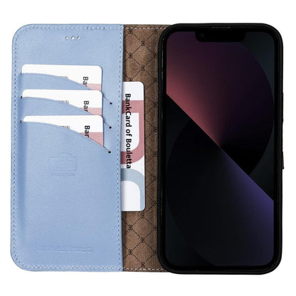 Magic iPhone 13 Series Detachable Colorful Genuine Leather Wallet Case - MW