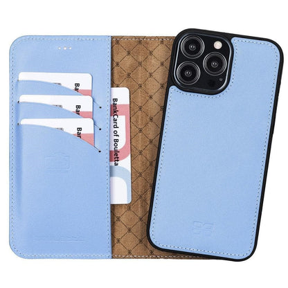 Magic iPhone 13 Series Detachable Colorful Genuine Leather Wallet Case - MW