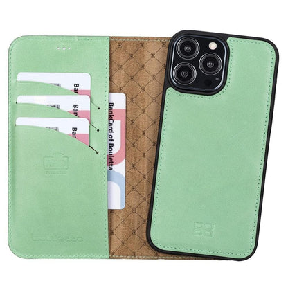 Magic iPhone 13 Series Detachable Colorful Genuine Leather Wallet Case - MW