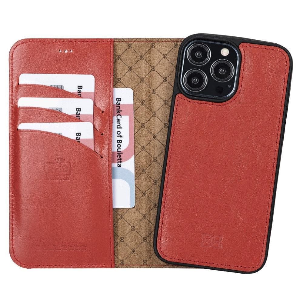 Magic iPhone 13 Series Detachable Colorful Genuine Leather Wallet Case - MW