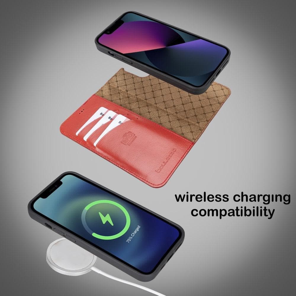 Magic iPhone 13 Series Detachable Colorful Genuine Leather Wallet Case
