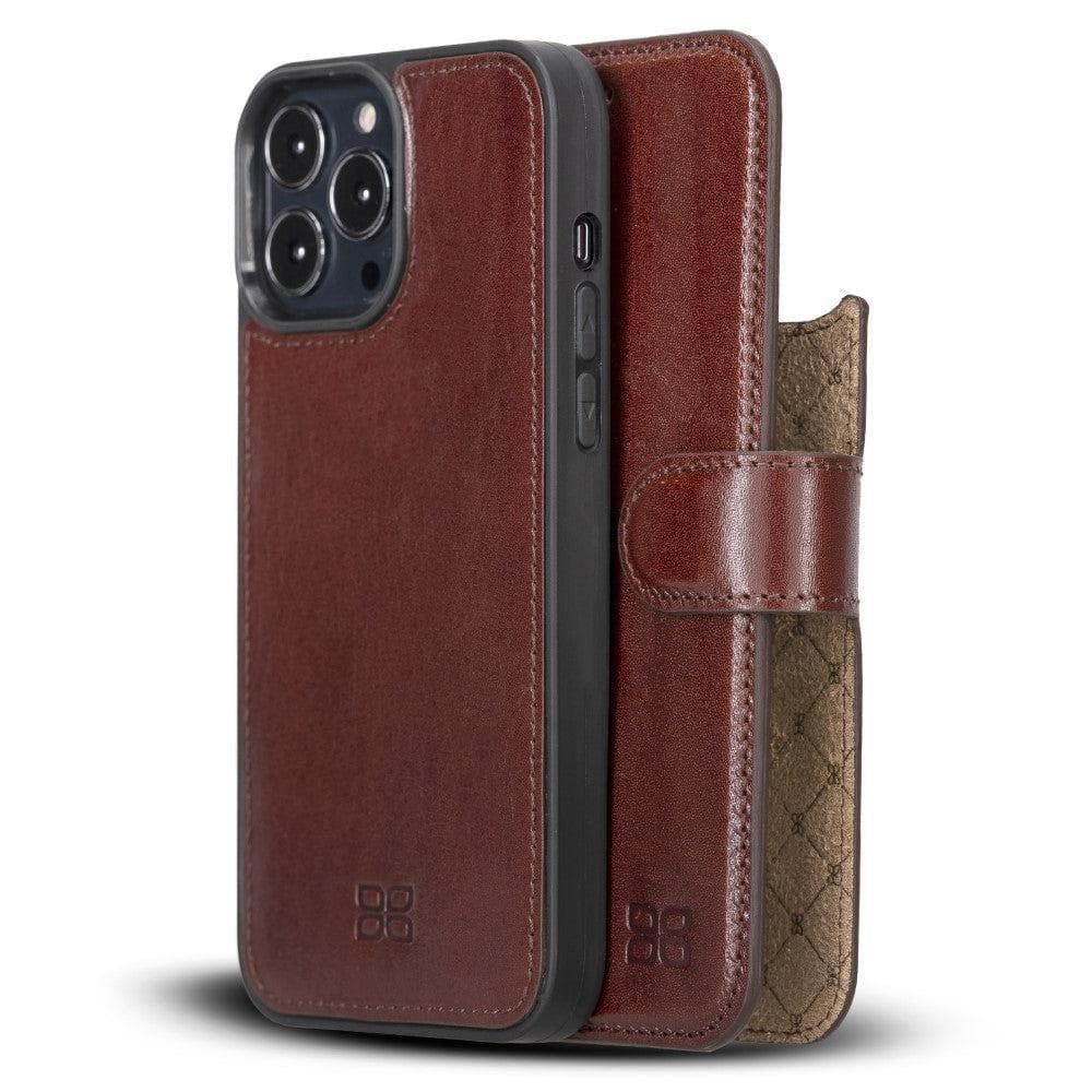 Magic iPhone 13 Series Detachable Colorful Genuine Leather Wallet Case - MW