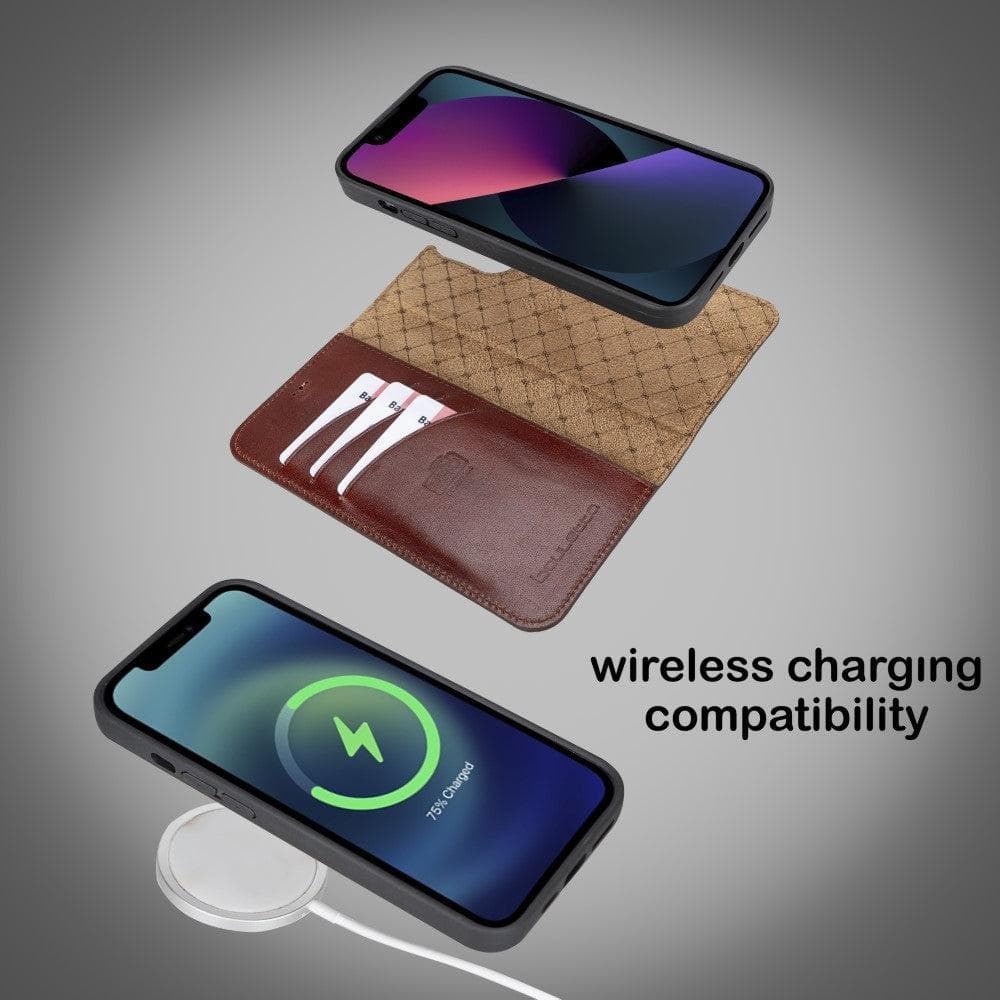 Magic iPhone 13 Series Detachable Colorful Genuine Leather Wallet Case