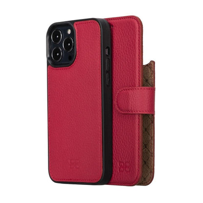 Magic iPhone 13 Series Detachable Colorful Genuine Leather Wallet Case