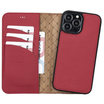 Magic iPhone 13 Series Detachable Colorful Genuine Leather Wallet Case - MW