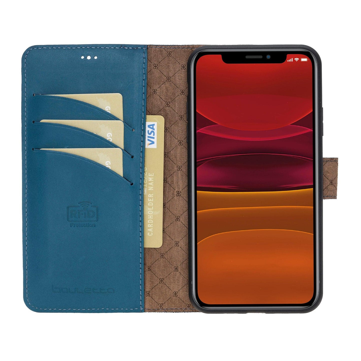 Magic iPhone 11 Series Detachable Genuine Leather Wallet Case - MW