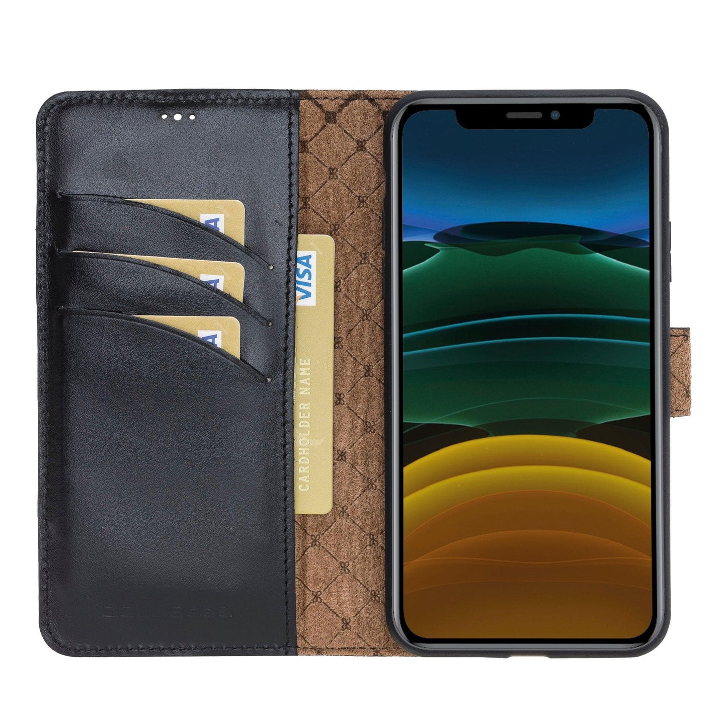 Magic iPhone 11 Series Detachable Genuine Leather Wallet Case - MW