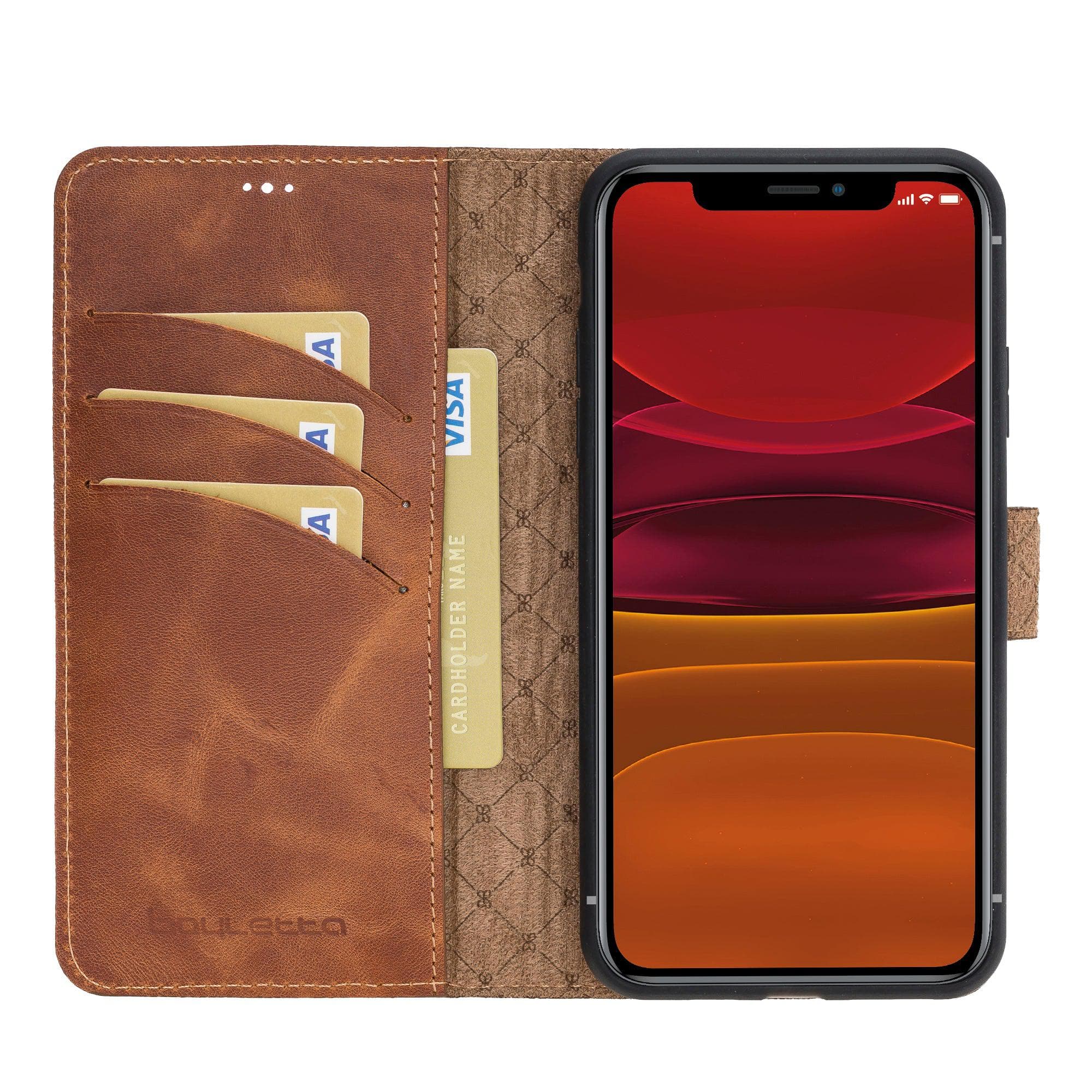 Magic iPhone 11 Series Detachable Genuine Leather Wallet Case - MW