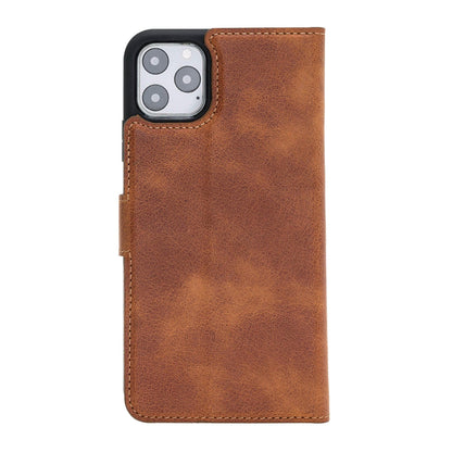 Magic iPhone 11 Series Detachable Genuine Leather Wallet Case - MW