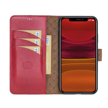 Magic iPhone 11 Series Detachable Genuine Leather Wallet Case - MW