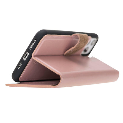 Magic iPhone 11 Series Detachable Genuine Leather Wallet Case - MW