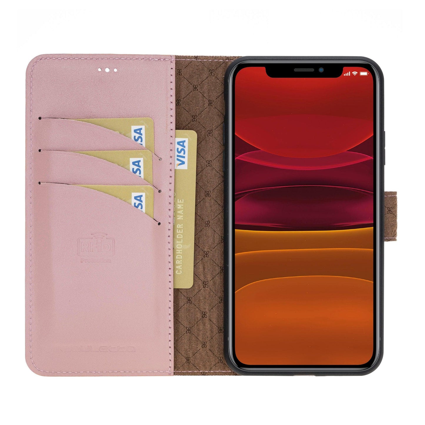 Magic iPhone 11 Series Detachable Genuine Leather Wallet Case - MW