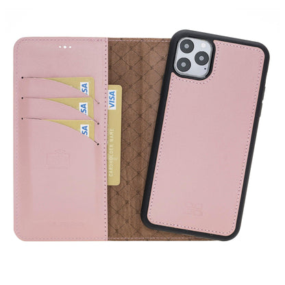 Magic iPhone 11 Series Detachable Genuine Leather Wallet Case - MW