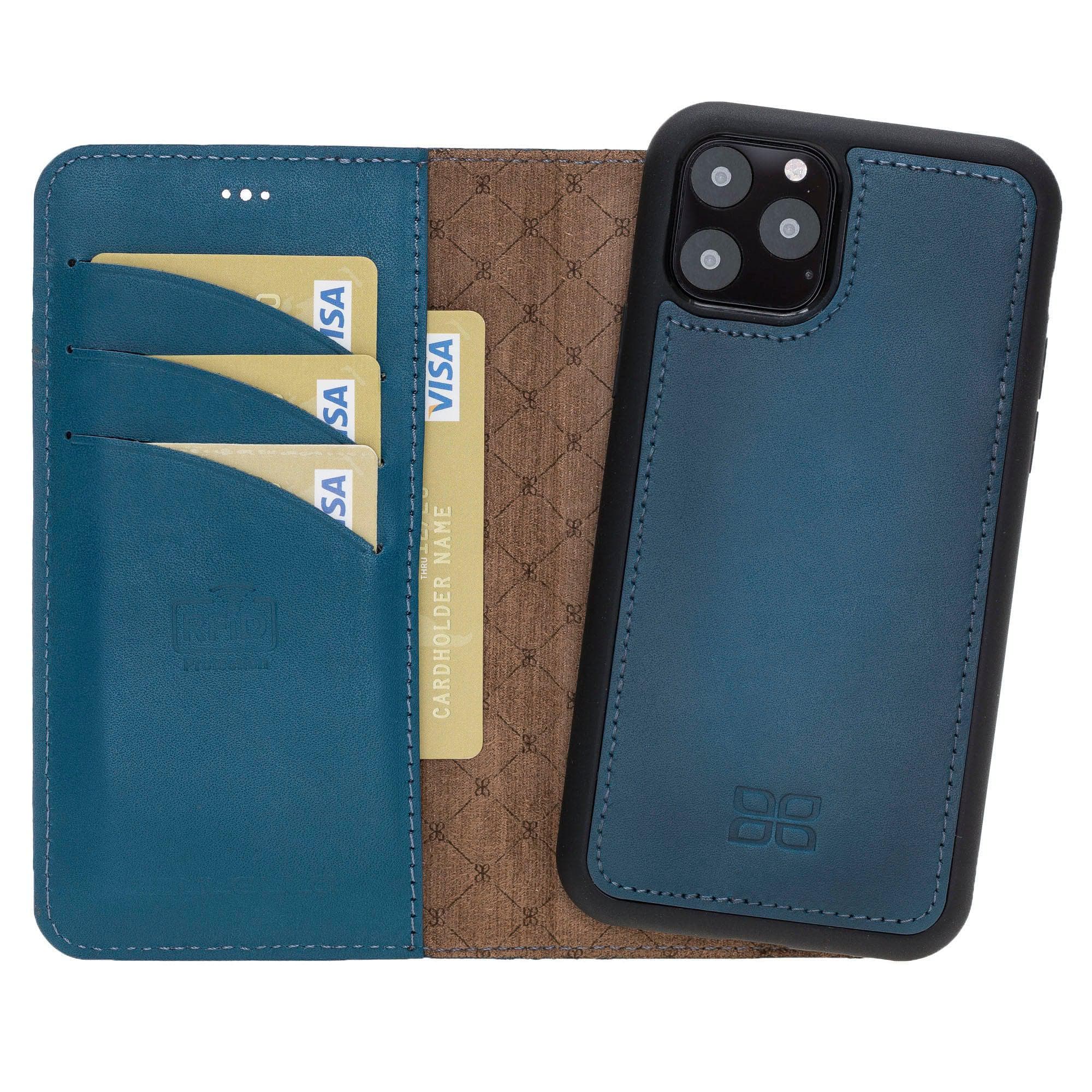 Magic iPhone 11 Series Detachable Genuine Leather Wallet Case - MW