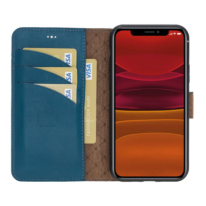 Magic iPhone 11 Series Detachable Genuine Leather Wallet Case - MW