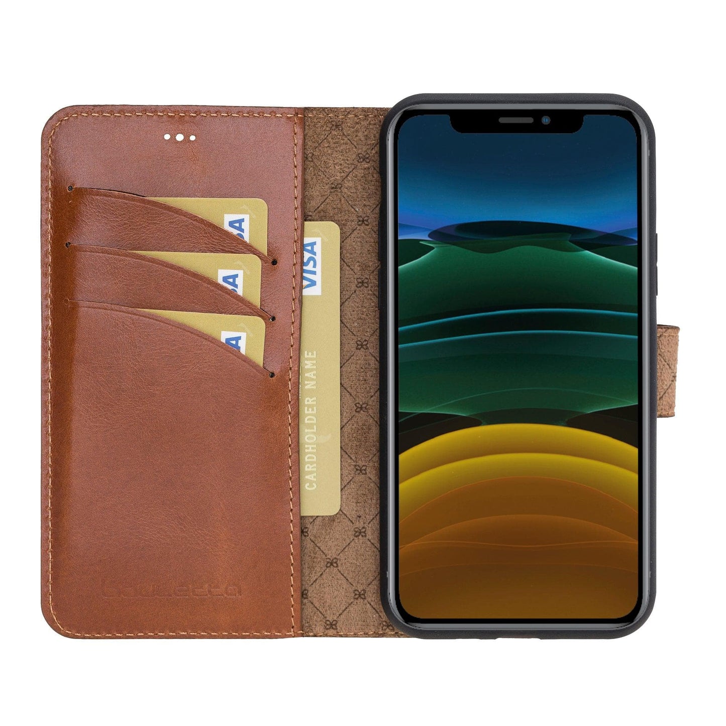 Magic iPhone 11 Series Detachable Genuine Leather Wallet Case - MW