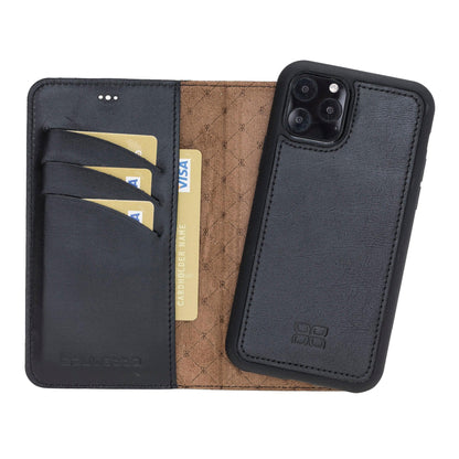 Magic iPhone 11 Series Detachable Genuine Leather Wallet Case - MW