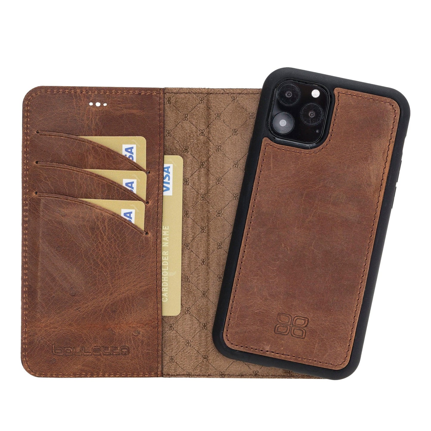 Magic iPhone 11 Series Detachable Genuine Leather Wallet Case - MW