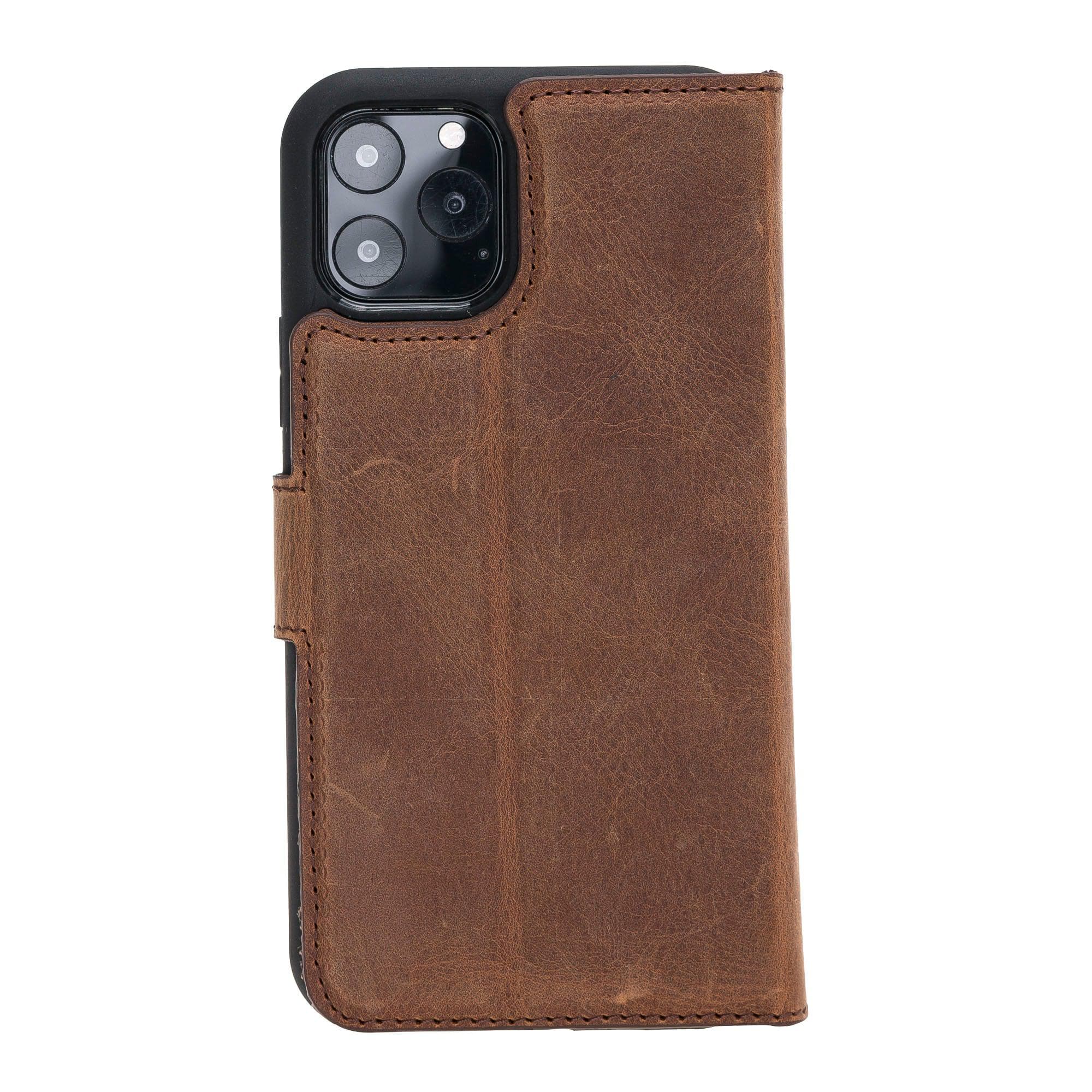 Magic iPhone 11 Series Detachable Genuine Leather Wallet Case - MW