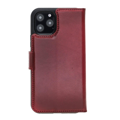 Magic iPhone 11 Series Detachable Genuine Leather Wallet Case - MW