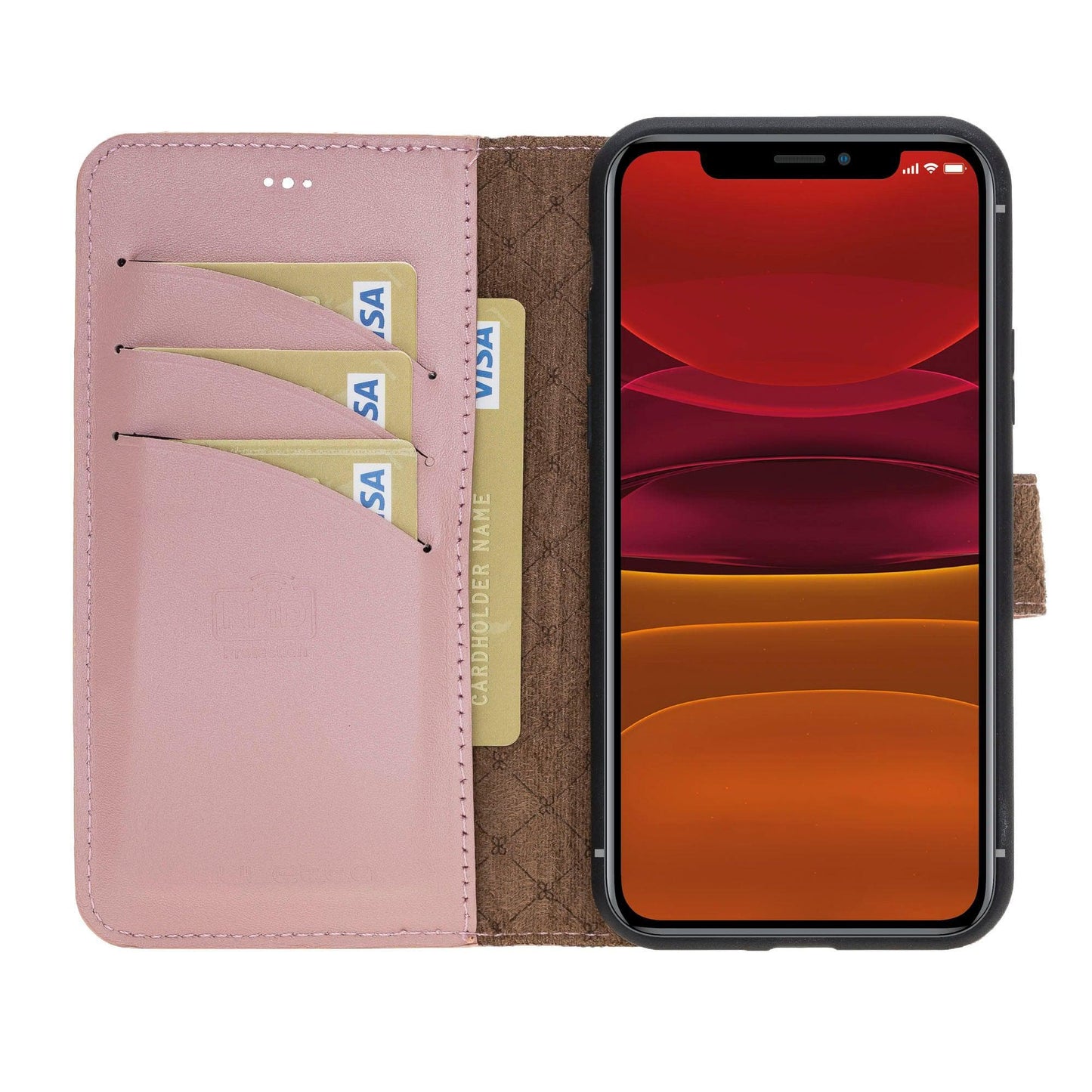 Magic iPhone 11 Series Detachable Genuine Leather Wallet Case - MW