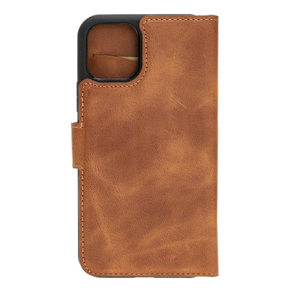 Magic iPhone 11 Series Detachable Genuine Leather Wallet Case - MW