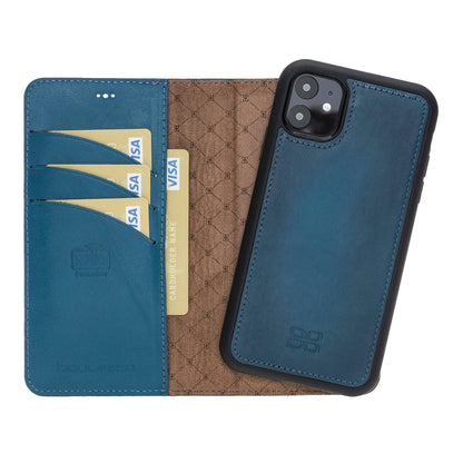 Magic iPhone 11 Series Detachable Genuine Leather Wallet Case - MW