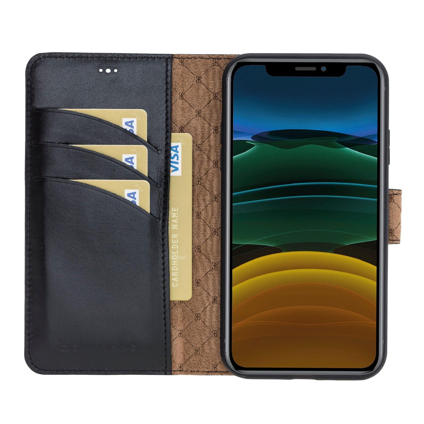 Magic iPhone 11 Series Detachable Genuine Leather Wallet Case - MW