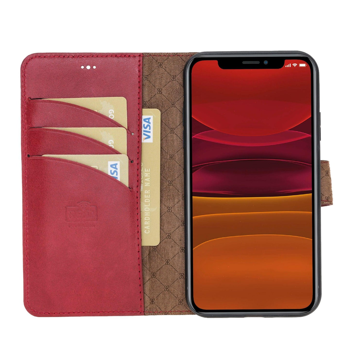 Magic iPhone 11 Series Detachable Genuine Leather Wallet Case - MW