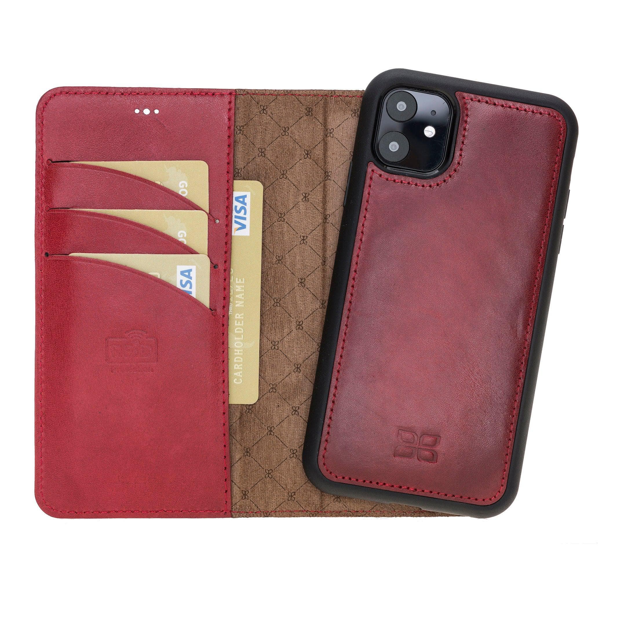 Magic iPhone 11 Series Detachable Genuine Leather Wallet Case - MW