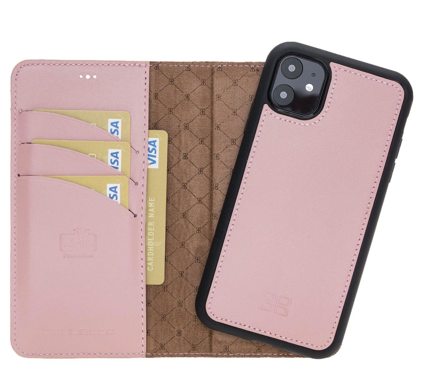 Magic iPhone 11 Series Detachable Genuine Leather Wallet Case - MW