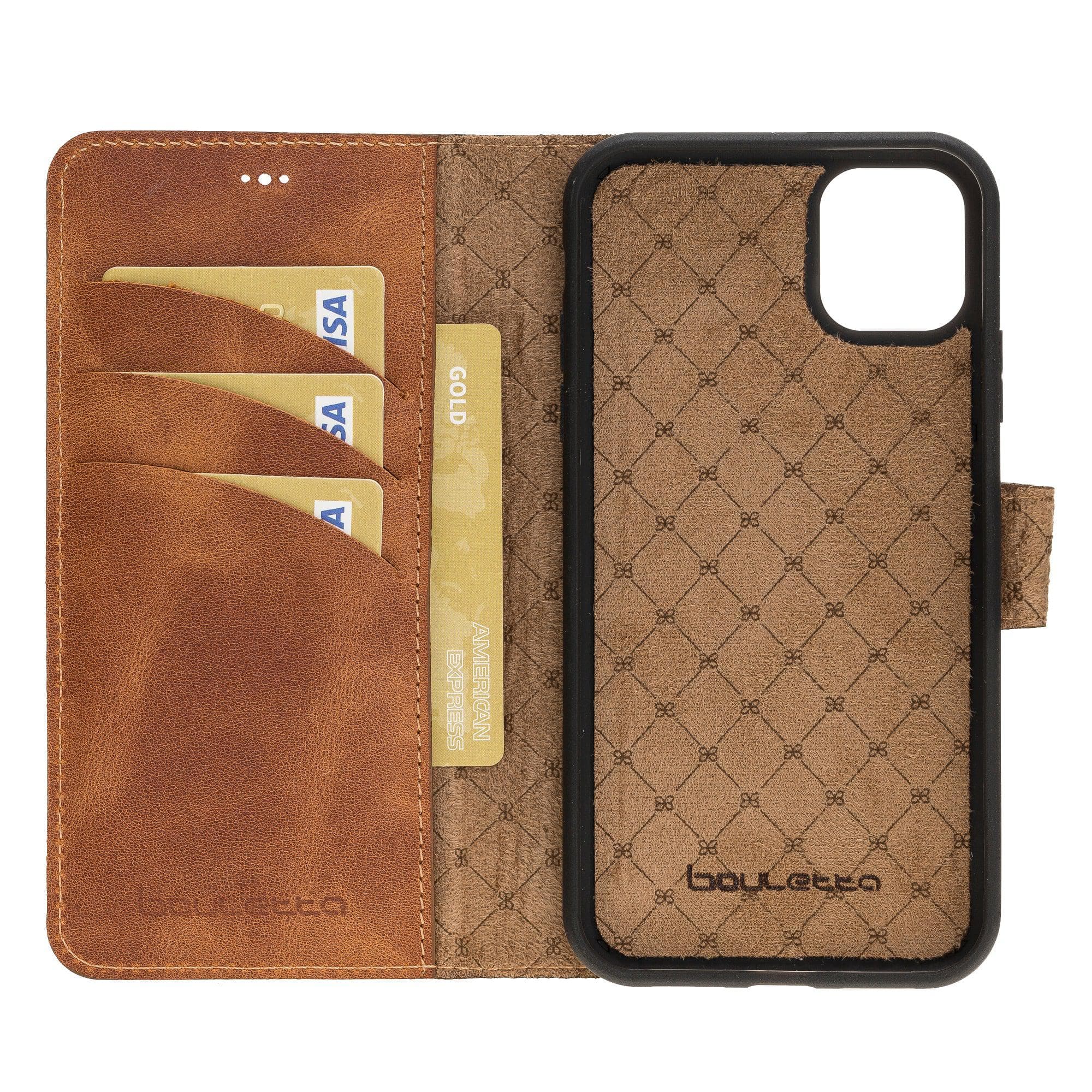 Magic iPhone 11 Series Detachable Genuine Leather Wallet Case - MW