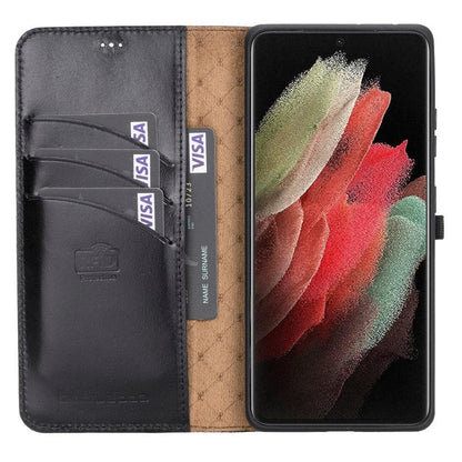 Wallet Case Samsung Galaxy S21 Series Non-Detachable Genuine Leather Wallet Case - WC