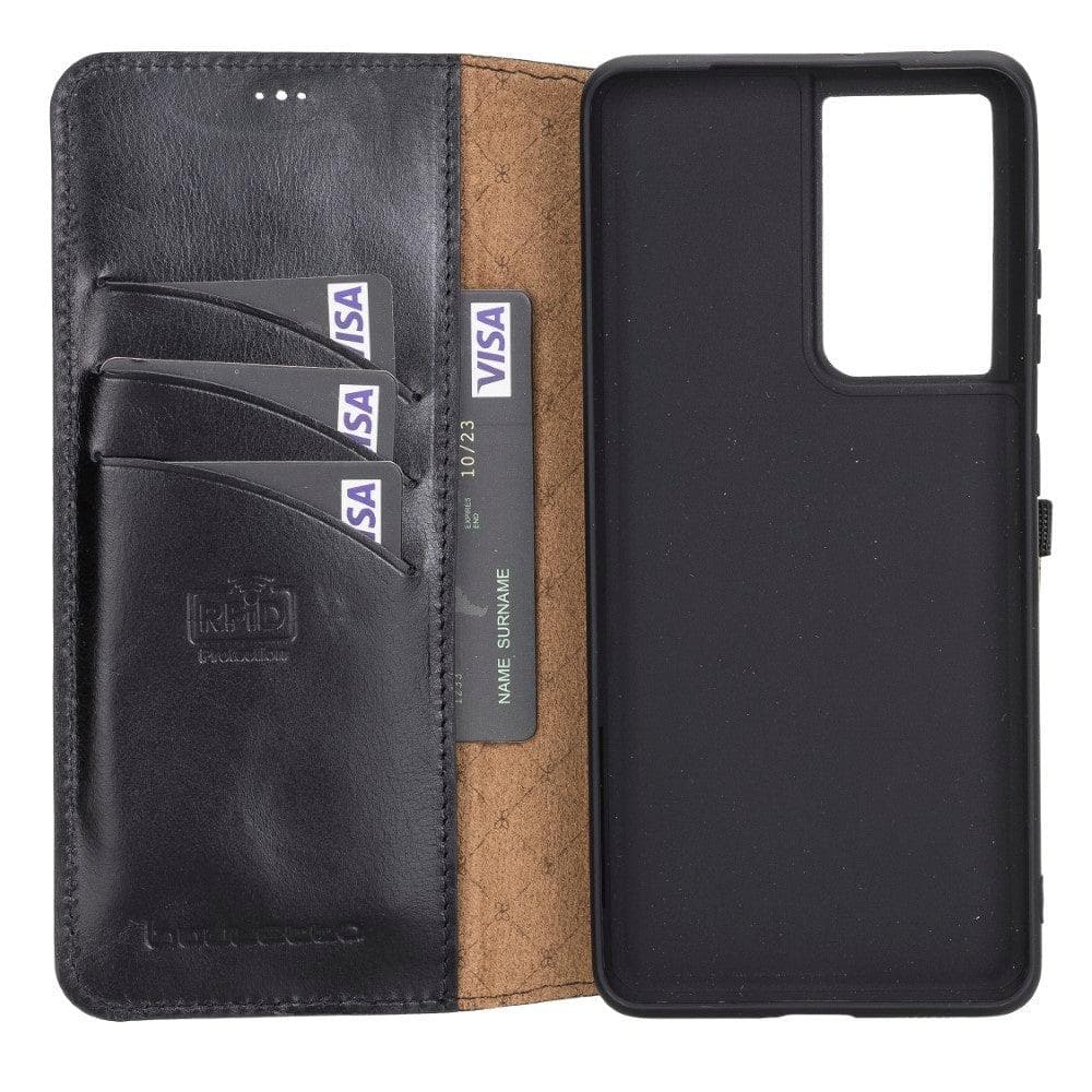 Wallet Case Samsung Galaxy S21 Series Non-Detachable Genuine Leather Wallet Case - WC