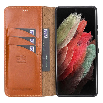 Wallet Case Samsung Galaxy S21 Series Non-Detachable Genuine Leather Wallet Case - WC