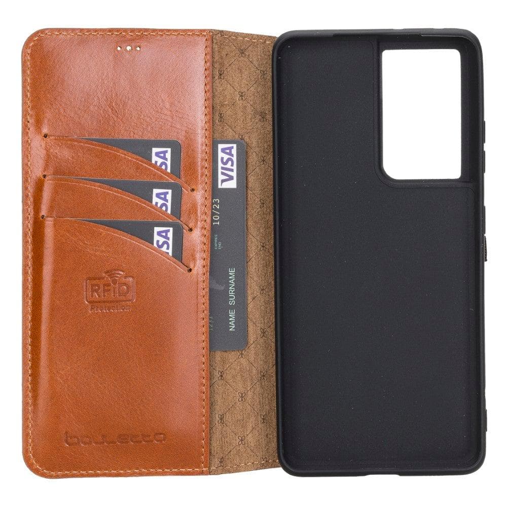 Wallet Case Samsung Galaxy S21 Series Non-Detachable Genuine Leather Wallet Case - WC